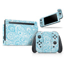 Light Blue Paisley Floral // Skin Decal Wrap Kit for Nintendo Switch Console & Dock, Joy-Cons, Pro Controller, Lite, 3DS XL, 2DS XL, DSi, or Wii - Vinyl Skin Wrap for Nintendo Switch 2, OLED, Lite, Pro Controller, Wii & Classic Handhelds