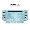 Light Blue Paisley Floral // Skin Decal Wrap Kit for Nintendo Switch Console & Dock, Joy-Cons, Pro Controller, Lite, 3DS XL, 2DS XL, DSi, or Wii - Vinyl Skin Wrap for Nintendo Switch 2, OLED, Lite, Pro Controller, Wii & Classic Handhelds