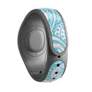 Light Blue Paisley Floral Pattern V3 - Decal Skin Wrap Kit for the Disney Magic Band