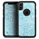 Light Blue Paisley Floral Pattern V3 - Skin Kit for the iPhone OtterBox Cases