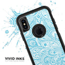 Light Blue Paisley Floral Pattern V3 - Skin Kit for the iPhone OtterBox Cases