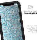 Light Blue Paisley Floral Pattern V3 - Skin Kit for the iPhone OtterBox Cases