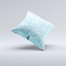 Light Blue Paisley Floral Pattern V3 ink-Fuzed Decorative Throw Pillow