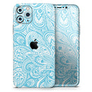Light Blue Paisley Floral Pattern V3  - Protective Skin Wrap & Decal – Compatible with iPhone SE to iPhone 17 Pro Max (All Models)