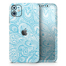 Light Blue Paisley Floral Pattern V3  - Protective Skin Wrap & Decal – Compatible with iPhone SE to iPhone 17 Pro Max (All Models)