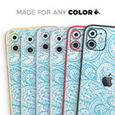 Light Blue Paisley Floral Pattern V3  - Protective Skin Wrap & Decal – Compatible with iPhone SE to iPhone 17 Pro Max (All Models)