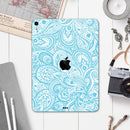 Light Blue Paisley Floral Pattern V3 - Full Body Skin Decal for the Apple iPad Pro 12.9", 11", 10.5", 9.7", Air or Mini (All Models Available)