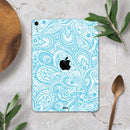 Light Blue Paisley Floral Pattern V3 - Full Body Skin Decal for the Apple iPad Pro 12.9", 11", 10.5", 9.7", Air or Mini (All Models Available)