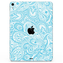 Light Blue Paisley Floral Pattern V3 - Full Body Skin Decal for the Apple iPad Pro 12.9", 11", 10.5", 9.7", Air or Mini (All Models Available)