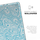 Light Blue Paisley Floral Pattern V3 - Full Body Skin Decal for the Apple iPad Pro 12.9", 11", 10.5", 9.7", Air or Mini (All Models Available)