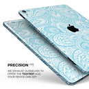 Light Blue Paisley Floral Pattern V3 - Full Body Skin Decal for the Apple iPad Pro 12.9", 11", 10.5", 9.7", Air or Mini (All Models Available)