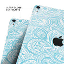 Light Blue Paisley Floral Pattern V3 - Full Body Skin Decal for the Apple iPad Pro 12.9", 11", 10.5", 9.7", Air or Mini (All Models Available)