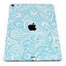 Light Blue Paisley Floral Pattern V3 - Full Body Skin Decal for the Apple iPad Pro 12.9", 11", 10.5", 9.7", Air or Mini (All Models Available)