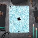 Light Blue Paisley Floral Pattern V3 - Full Body Skin Decal for the Apple iPad Pro 12.9", 11", 10.5", 9.7", Air or Mini (All Models Available)