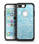 Light Blue Paisley Floral - iPhone 7 or 7 Plus Commuter Case Skin Kit