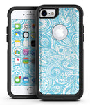 Light Blue Paisley Floral - iPhone 7 or 7 Plus Commuter Case Skin Kit