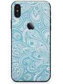 Light Blue Paisley Floral - iPhone X Skin-Kit