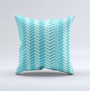 Light Blue Thin Lined Zigzag Pattern ink-Fuzed Decorative Throw Pillow