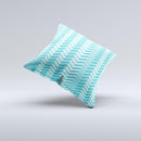 Light Blue Thin Lined Zigzag Pattern ink-Fuzed Decorative Throw Pillow
