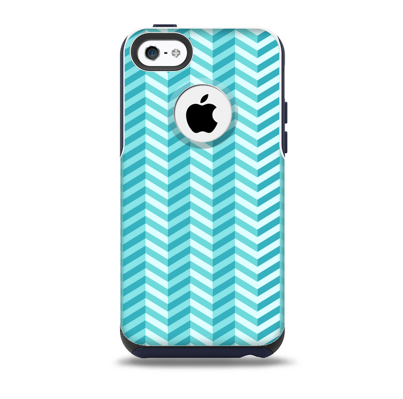 Light Blue Thin Lined Zigzag Pattern Skin for the iPhone 5c OtterBox Commuter Case