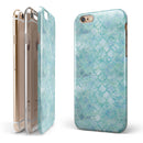 Light Blue Watercolor Quatrefoil iPhone 6/6s or 6/6s Plus 2-Piece Hybrid INK-Fuzed Case