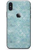 Light Blue Watercolor Quatrefoil - iPhone X Skin-Kit