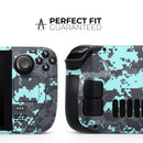 Light Blue and Gray Digital Camouflage // Vinyl Skin Wrap for Steam Deck OLED & Steam Deck (LCD) — Soft Matte or Ultra Gloss