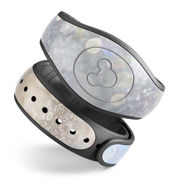 Light Blue and Tan Unfocused Orbs of Light - Decal Skin Wrap Kit for the Disney Magic Band