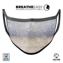 Light Blue and Tan Unfocused Orbs of Light - Made in USA Mouth Cover Unisex Anti-Dust Cotton Blend Reusable & Washable Face Mask with Adjustable Sizing for Adult or Child