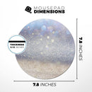 Light Blue and Tan Unfocused Orbs of Light// WaterProof Rubber Foam Backed Anti-Slip Mouse Pad for Home Work Office or Gaming Computer Desk