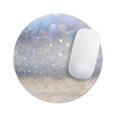 Light Blue and Tan Unfocused Orbs of Light// WaterProof Rubber Foam Backed Anti-Slip Mouse Pad for Home Work Office or Gaming Computer Desk