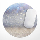 Light Blue and Tan Unfocused Orbs of Light// WaterProof Rubber Foam Backed Anti-Slip Mouse Pad for Home Work Office or Gaming Computer Desk
