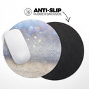 Light Blue and Tan Unfocused Orbs of Light// WaterProof Rubber Foam Backed Anti-Slip Mouse Pad for Home Work Office or Gaming Computer Desk