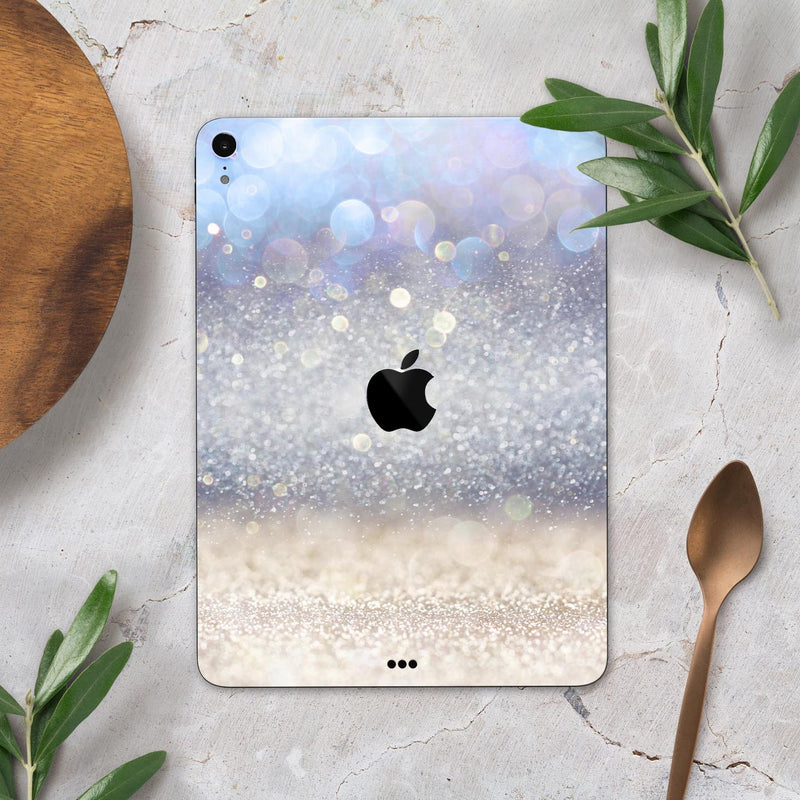 Light Blue and Tan Unfocused Orbs of Light - Full Body Skin Decal for the Apple iPad Pro 12.9", 11", 10.5", 9.7", Air or Mini (All Models Available)