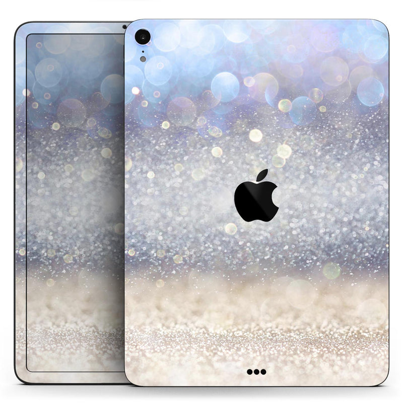 Light Blue and Tan Unfocused Orbs of Light - Full Body Skin Decal for the Apple iPad Pro 12.9", 11", 10.5", 9.7", Air or Mini (All Models Available)
