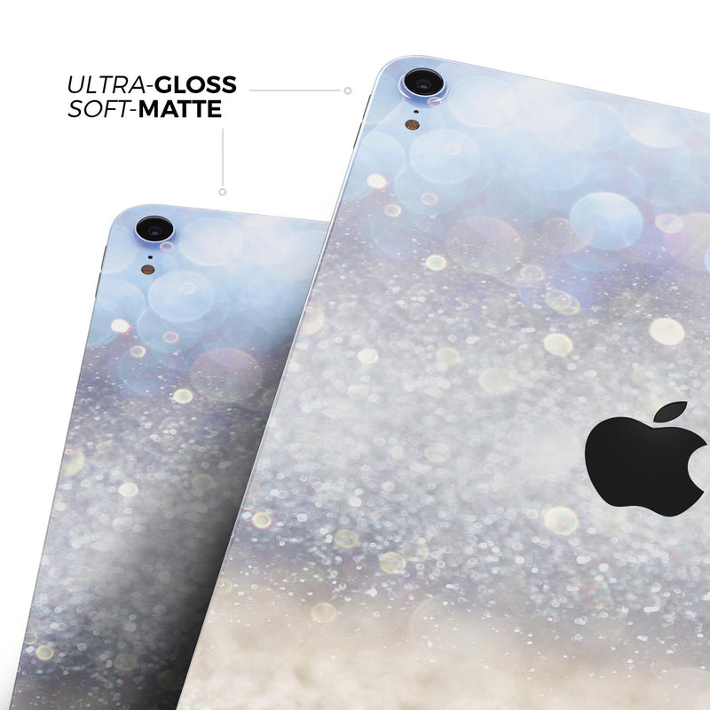 Light Blue and Tan Unfocused Orbs of Light - Full Body Skin Decal for the Apple iPad Pro 12.9", 11", 10.5", 9.7", Air or Mini (All Models Available)