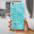 Light Blue and White Watercolor Polka Dots iPhone 6/6s or 6/6s Plus 2-Piece Hybrid INK-Fuzed Case