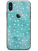 Light Blue and White Watercolor Polka Dots - iPhone X Skin-Kit