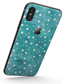 Light Blue and White Watercolor Polka Dots - iPhone X Skin-Kit