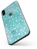 Light Blue and White Watercolor Polka Dots - iPhone X Skin-Kit