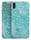Light Blue and White Watercolor Polka Dots - iPhone X Skin-Kit