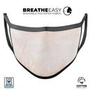 Light Coral Textured Marble - Made in USA Mouth Cover Unisex Anti-Dust Cotton Blend Reusable & Washable Face Mask with Adjustable Sizing for Adult or Child