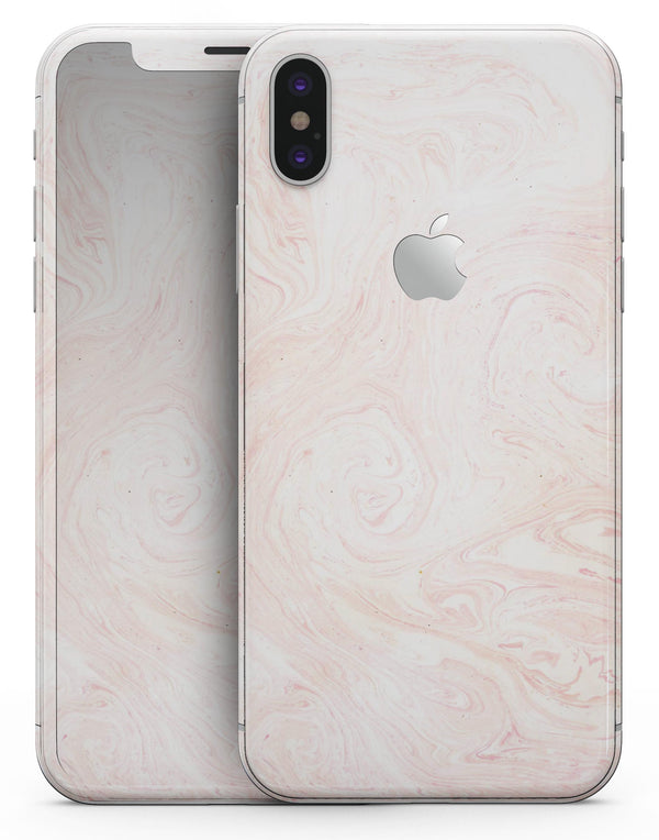 Light Coral Textured Marble - iPhone X Skin-Kit