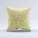 Light Green Curley Vines ink-Fuzed Decorative Throw Pillow