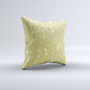 Light Green Curley Vines ink-Fuzed Decorative Throw Pillow