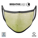 Light Green Grunge Micro Square Pattern - Made in USA Mouth Cover Unisex Anti-Dust Cotton Blend Reusable & Washable Face Mask with Adjustable Sizing for Adult or Child