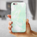 Light Green Textured Marble iPhone 6/6s or 6/6s Plus 2-Piece Hybrid INK-Fuzed Case