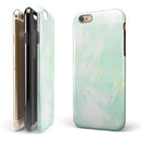 Light Green Textured Marble iPhone 6/6s or 6/6s Plus 2-Piece Hybrid INK-Fuzed Case