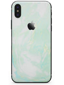Light Green Textured Marble - iPhone X Skin-Kit