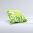 Light Green & White Floral Sprout Ink-Fuzed Decorative Throw Pillow